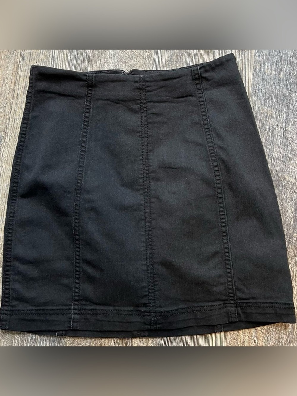 Free People High Waisted Black mini skirt with zipper detail on back